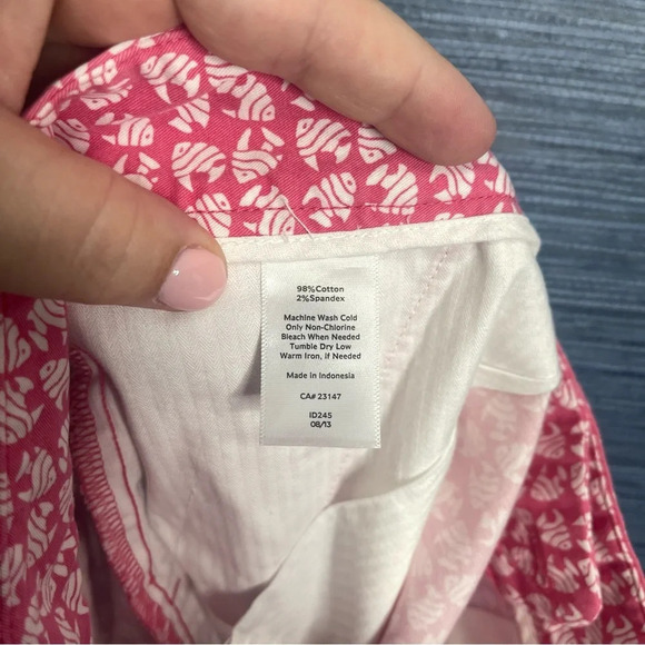 Talbots Pink Fish Pattern High Rise Cotton Blend Walking Shorts Women’s Size 4 - Picture 5 of 5